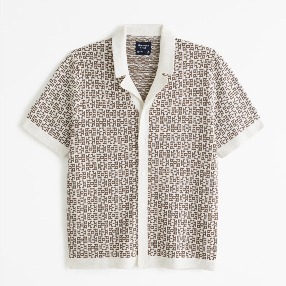 Abercrombie Men's Stitch Button-Through Sweater Polo. M. Worn Once.